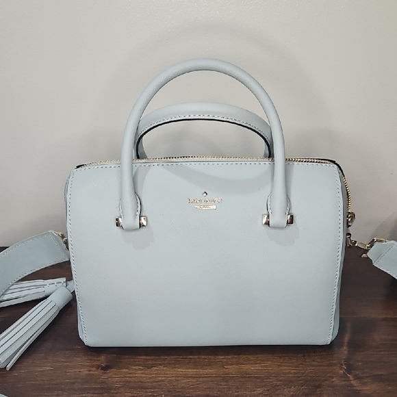kate spade Handbags - Kate Spade Blue Satchel with Tassel Details